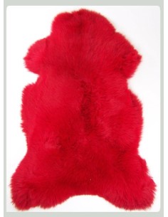 Peau de Mouton 1er Choix Décorative 100x80cm - Rouge