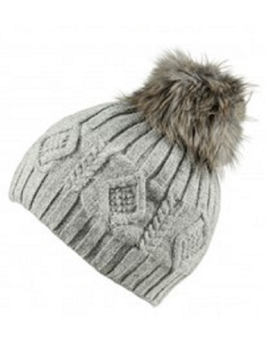 Bonnet Laine & Cachemire Gris Motif