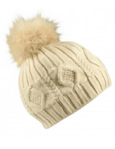 Bonnet Laine & Cachemire Crème Motif 2