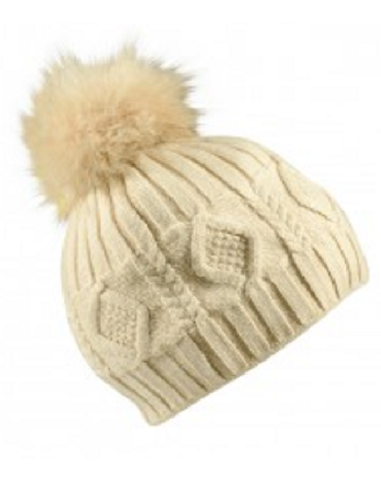 Bonnet Laine & Cachemire Crème Motif