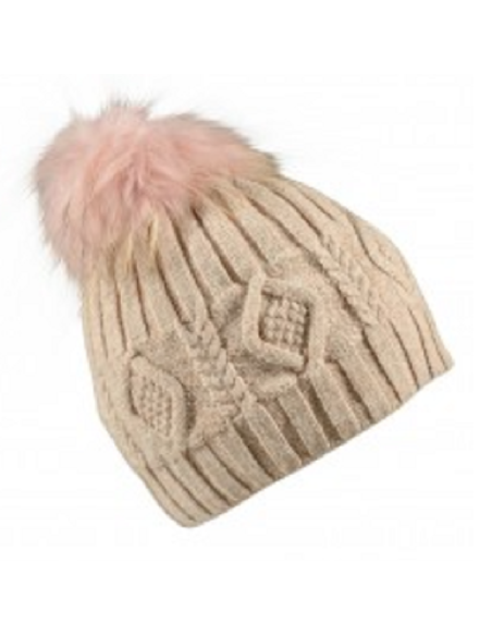 Bonnet Laine & Cachemire Rose Motif