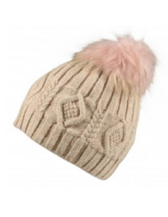 Bonnet Laine & Cachemire Rose Motif