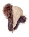 Chapka en cuir et en fourrure de lapin