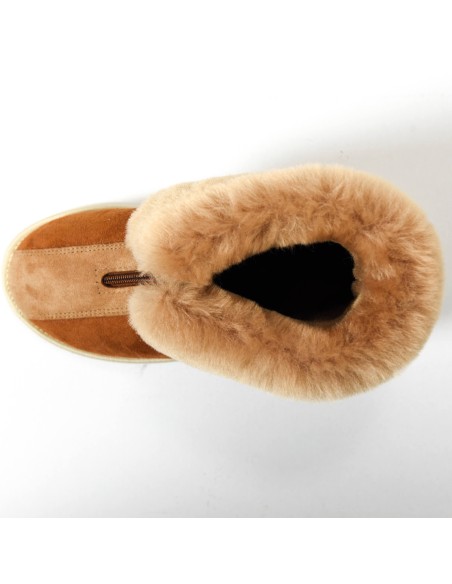 Chaussons Mouton Mèrinos Zippé Semelle