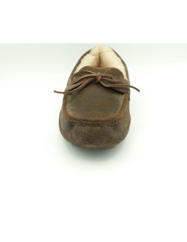 Chaussure Fourrées Cuir et Mouton Véritable,  Chocolat Bomber
