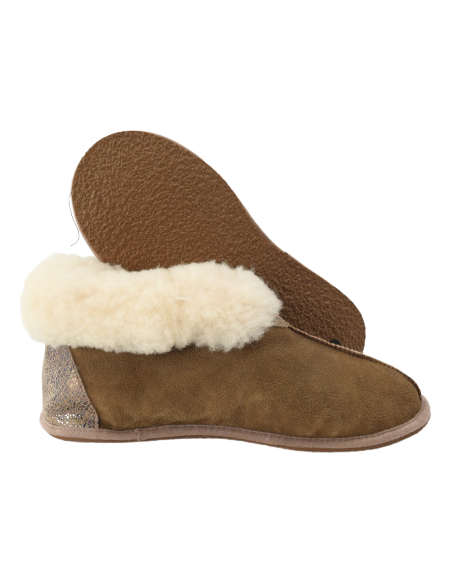 Slippers Vegetable Tanning in Sheepskin - Made in France