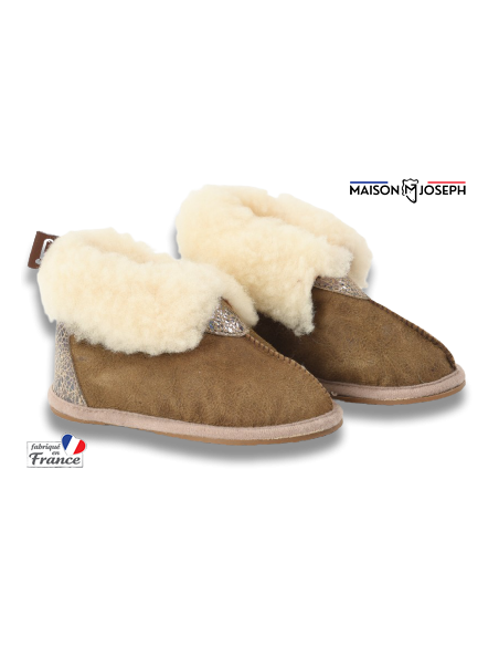 Slippers Vegetable Tanning in Sheepskin - Made in France
