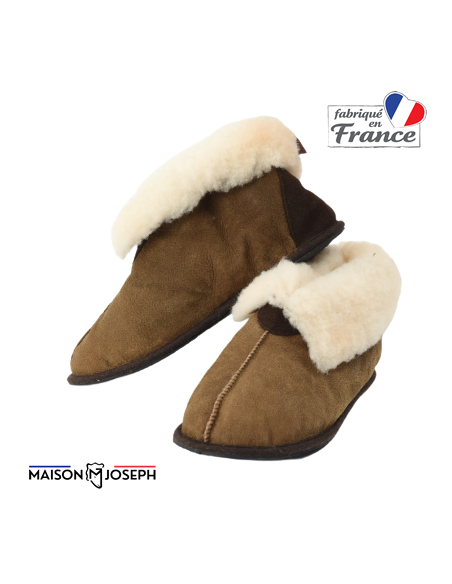 Slippers Vegetable Tanning in Sheepskin - Made in France