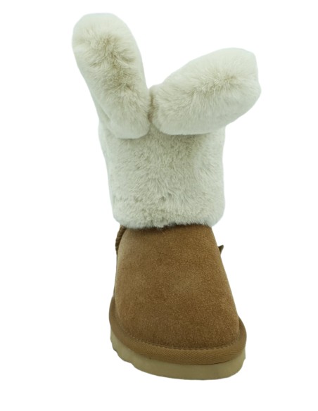 Bottes Enfant Cuir Fourrée Polaire Lapin