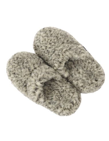 Mules Babou 100% Laine Grises Tigrées