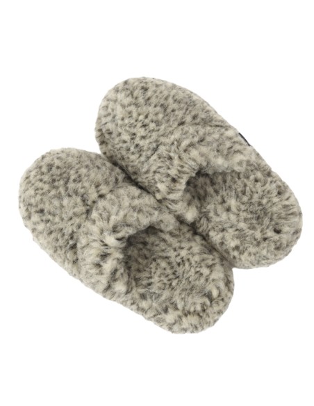 Mules Babou 100% Laine Grises Tigrées