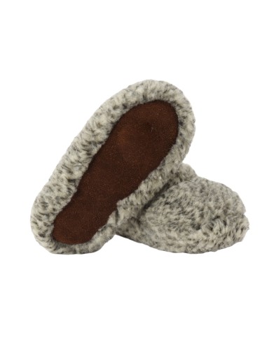 Mules Babou 100% Laine Grises Tigrées