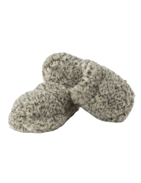 Mules Babou 100% Laine Grises Tigrées