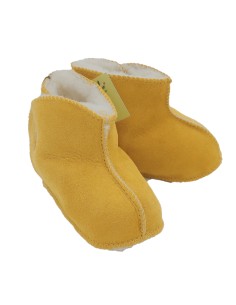 Bottines Velcro Bébé Mouton Bouton d'Or Tannage Végétal