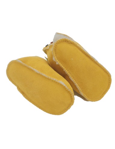 Bottines Velcro Bébé Mouton Bouton d'Or Tannage Végétal