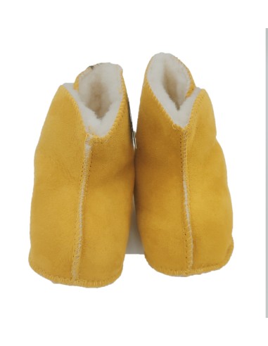 Bottines Velcro Bébé Mouton Bouton d'Or Tannage Végétal
