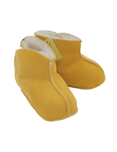 Bottines Velcro Bébé Mouton Bouton d'Or Tannage Végétal