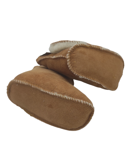 Bottines Velcro Bébé Mouton Caramel Tannage Végétal