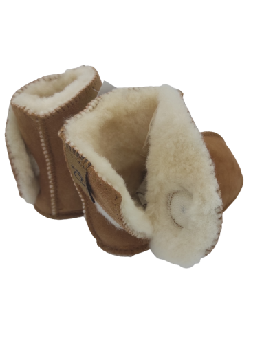 Bottines Velcro Bébé Mouton Caramel Tannage Végétal