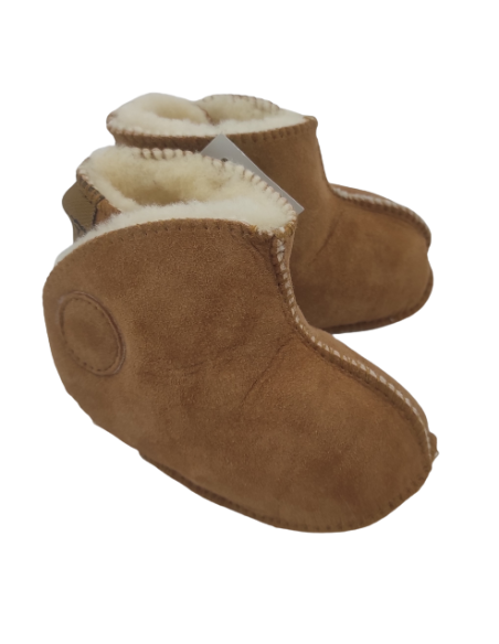 Bottines Velcro Bébé Mouton Caramel Tannage Végétal