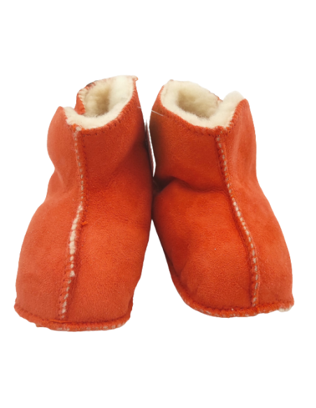 Bottines Velcro Bébé Mouton Corail tannage végétale 