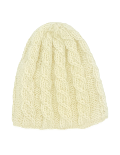 004Y - Bonnet en laine noir et pompon