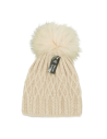 004Y - Bonnet en laine noir et pompon