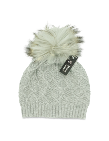 Bonnet Gris pompon amovible