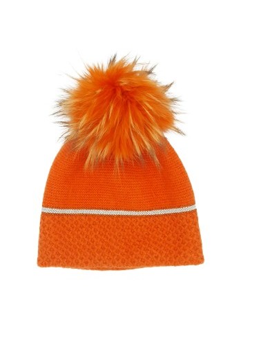 Bonnet tricoté à Motif très doux pompon amovible