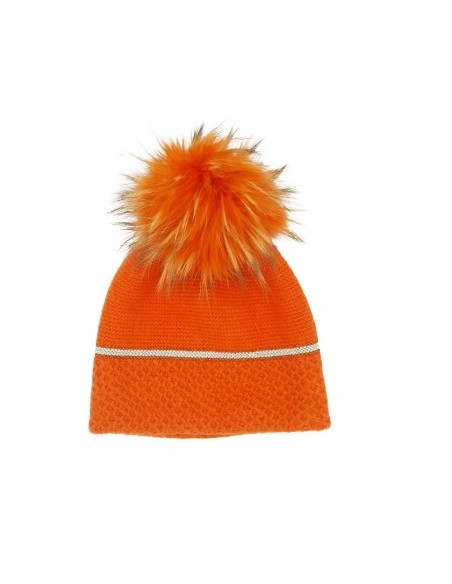 Bonnet tricoté à Motif très doux pompon amovible