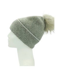 Bonnet tricoté à Motif très doux pompon amovible 2