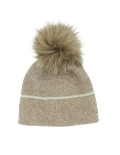 Bonnet tricoté à Motif très doux pompon amovible