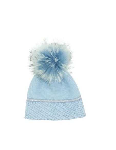 Bonnet tricoté à Motif très doux pompon amovible