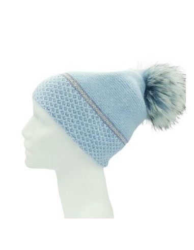Bonnet tricoté à Motif très doux pompon amovible