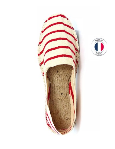 Espadrilles Française Basque - Rouge Rayé - Maison Joseph