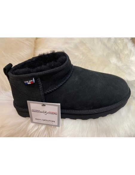 Bottes fourrées 100% mouton Ultra Mini Noir