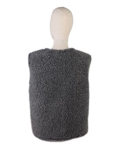 Gilet de Berger en Laine 100% Naturelle Adulte - Couleur Gris Anthracite
