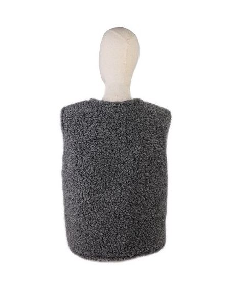 Gilet de Berger en Laine 100% Naturelle Adulte - Couleur Gris Anthracite