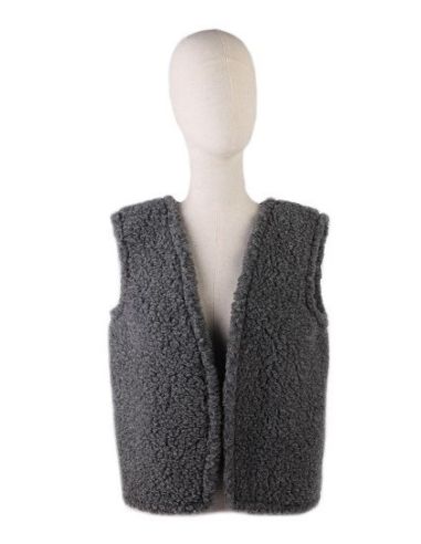 Gilet de Berger en Laine 100% Naturelle Adulte - Couleur Gris Anthracite