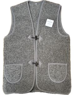 Gilet de Berger en Laine 100% Naturelle Adulte - Couleur Anthracite