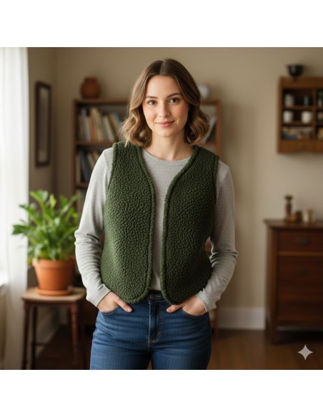 100% Natural Wool Bolero for Adults - Sapin Color