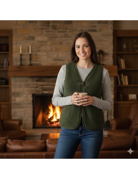 Gilet de Berger Naturelle Adulte - Couleur Sapin