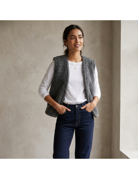 Boléro en Laine 100% Naturelle Adulte - Couleur Gris