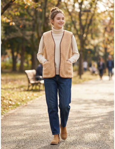 Gilet Berger Zip Laine 100% Naturelle...