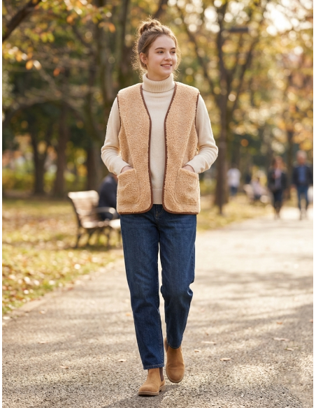 copy of copy of  copy of  New Shepherd's Vest 100% Natural Woolmark Wool Adult - Ecru Color