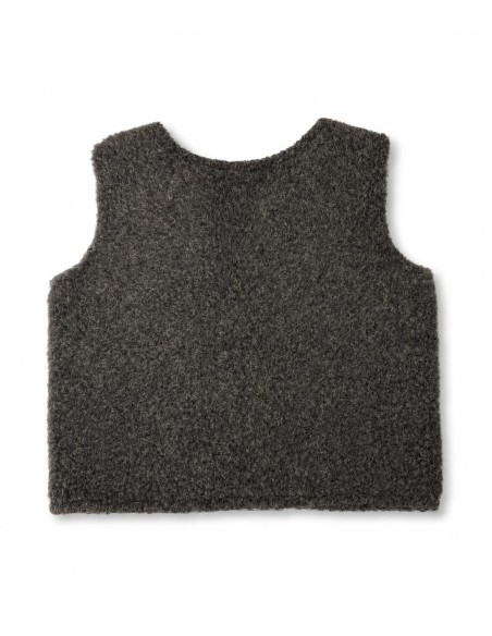 Boléro en Laine 100% Naturelle Adulte - Couleur Gris Anthracite