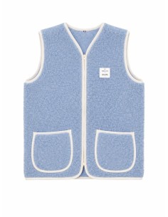Gilet Berger Zip Laine 100% Naturelle - Couleur Bleu
