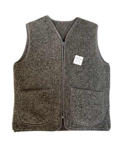 Gilet Berger Zip  Court en Laine 100%...