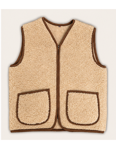 Gilet Berger Zip  Court en Laine 100%...