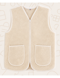 Gilet Berger Zip  Court en Laine 100% Naturelle Adulte -...